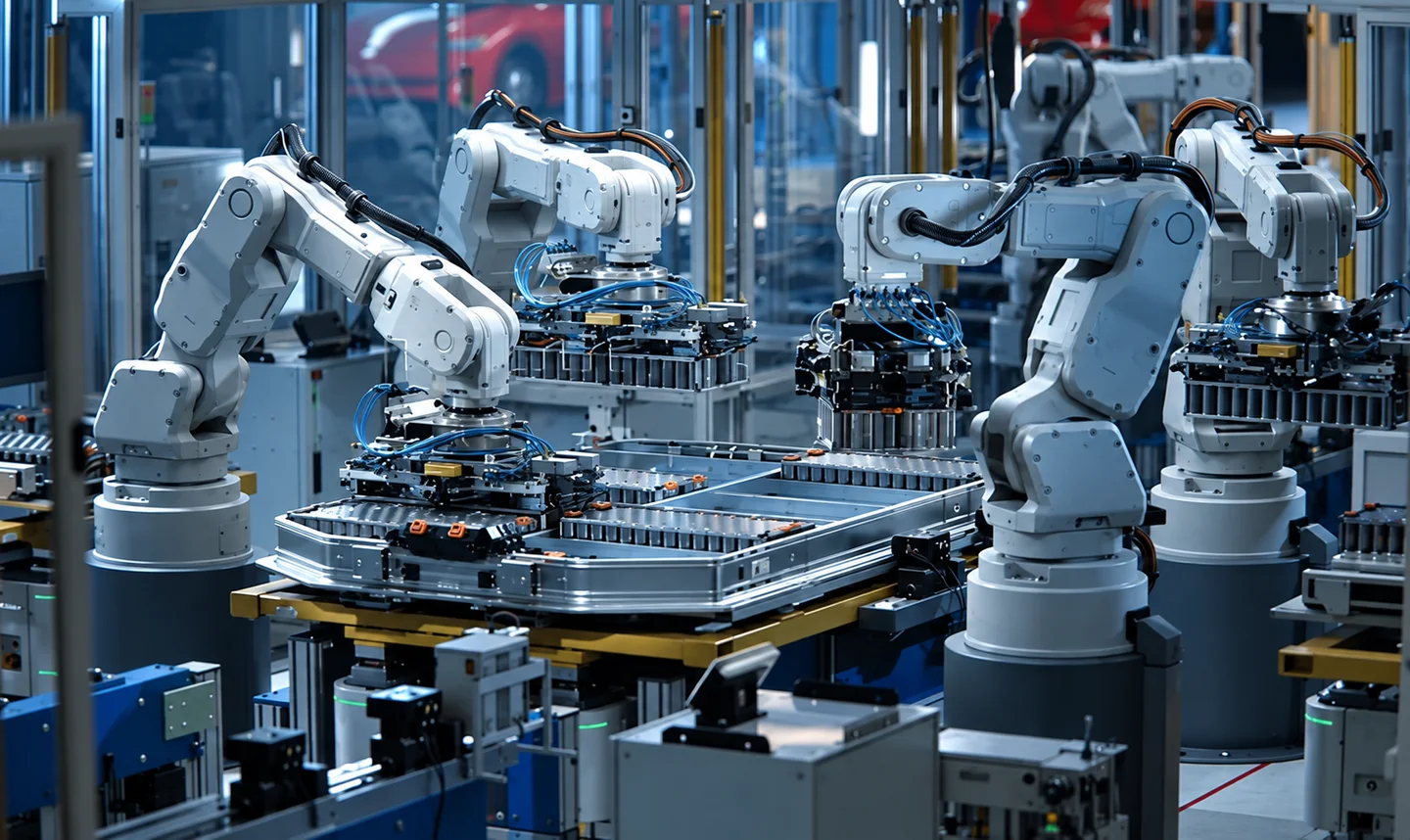 Robotic battery manufacturing cell