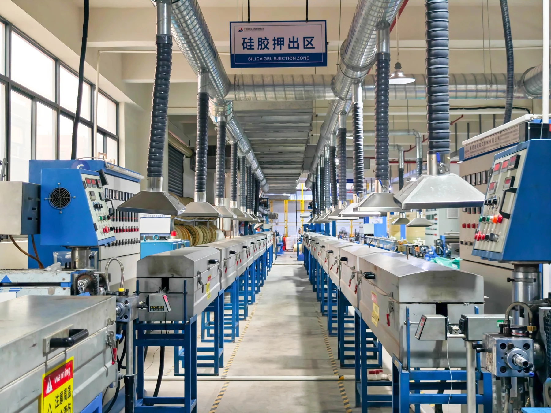 Silicone extrusion workshop at ANYANG cable manufacturing base