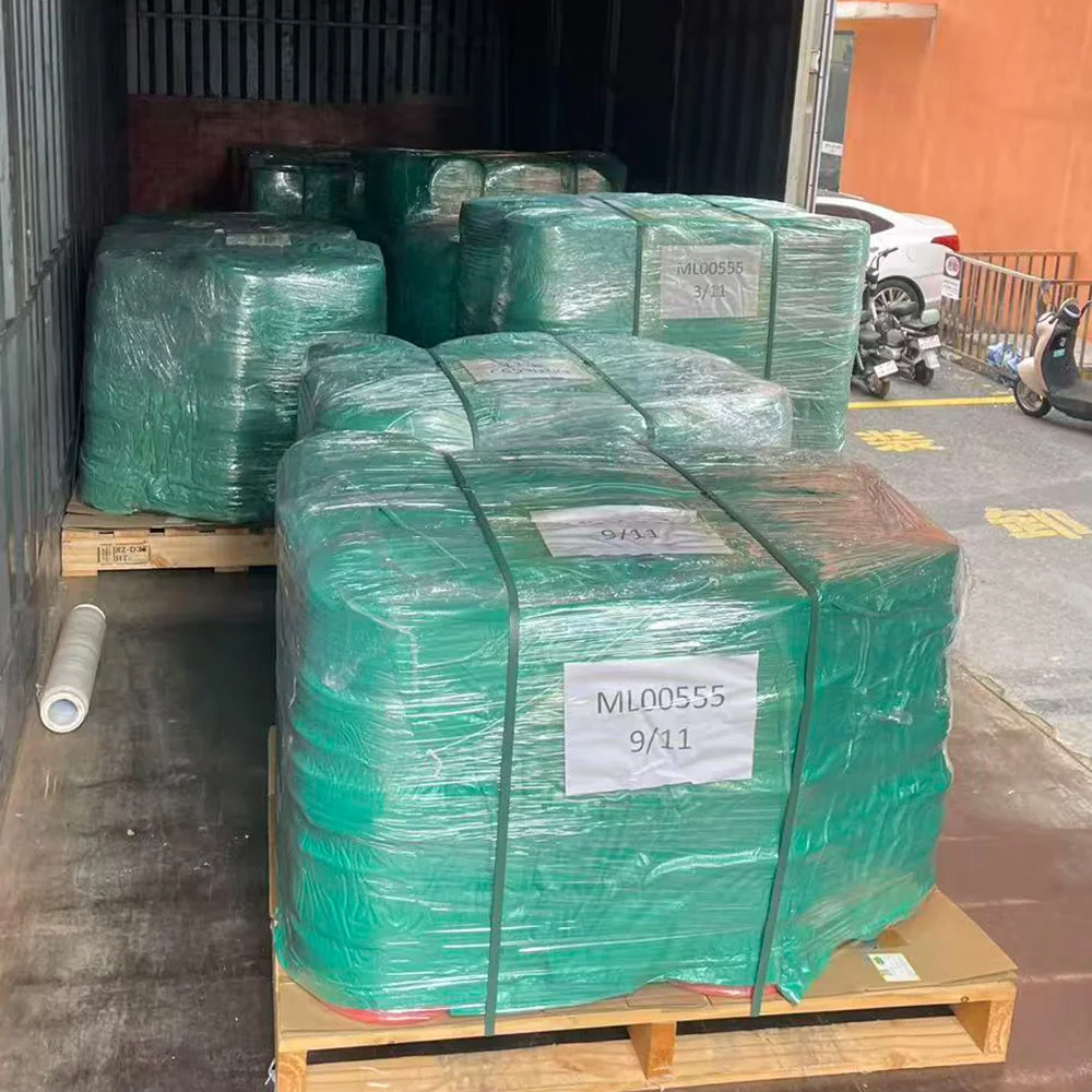 Wrapped and strapped pallet loads inside a shipping container