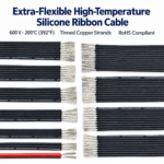 Silicone ribbon cable assortment with exposed tinned-copper strands