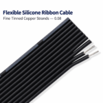 Eleven-core silicone ribbon sample with two stripped conductor ends