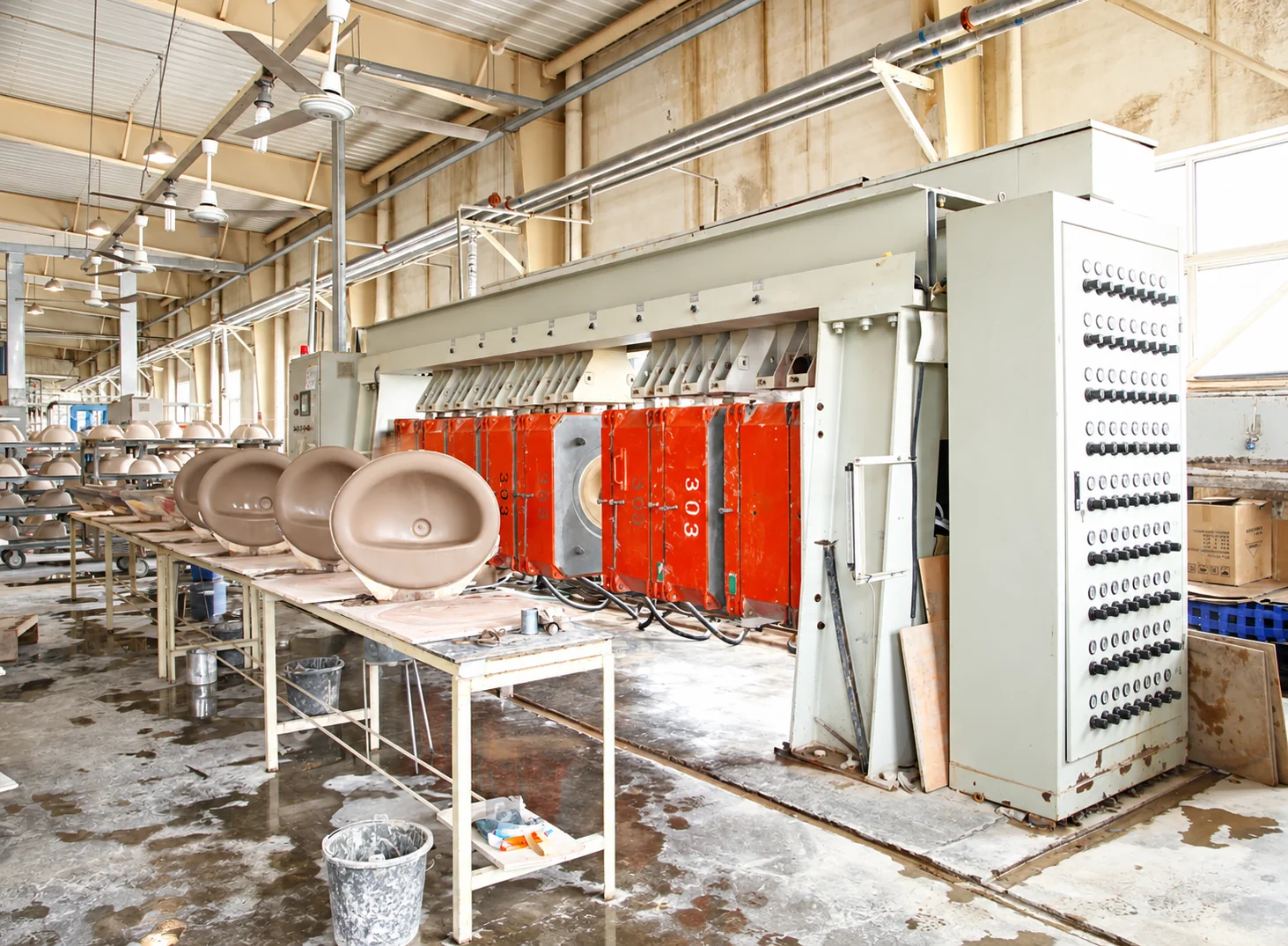 Ceramic sanitaryware production line