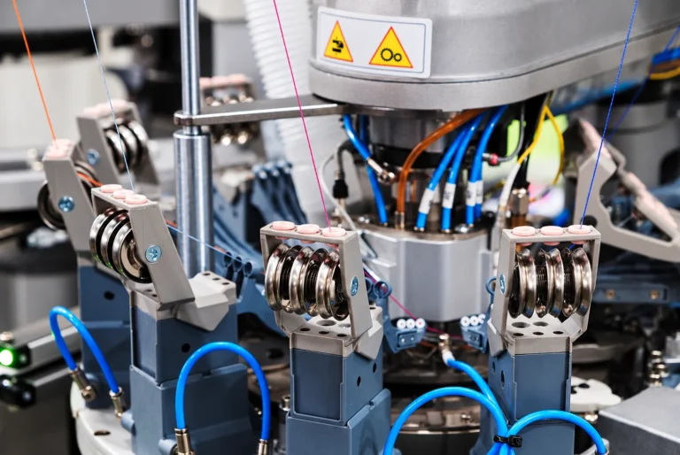 Circular textile machinery with thread feed mechanisms