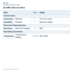 30 AWG Silicone Wire — technical specifications
