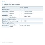 12 AWG Duplex Silicone Wire — technical specifications