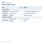 Silicone Ribbon Cable — technical specifications
