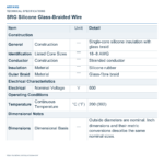 SRG Silicone Glass-Braided Wire — technical specifications