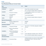 Tear-Resistant Silicone Control Cable — technical specifications