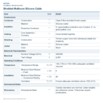 Shielded Multicore Silicone Cable — technical specifications